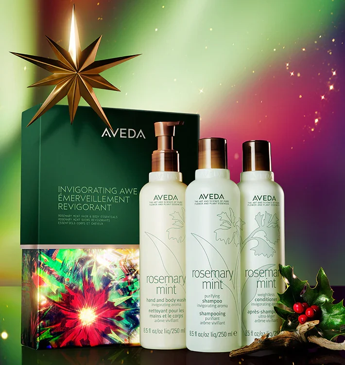 invigorating awe rosemary mint hair & body essentials gift set