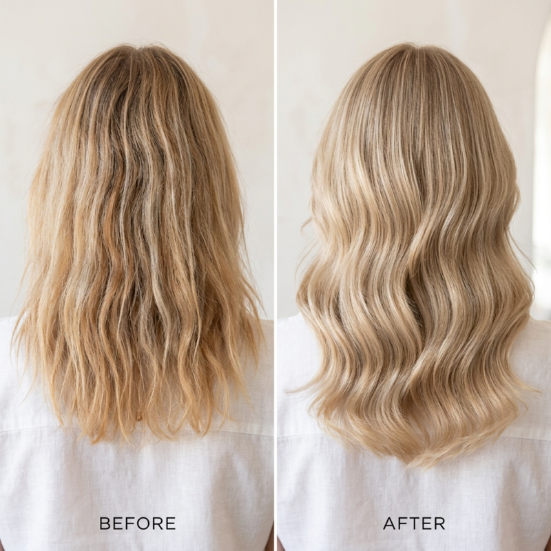 Hair Color Correction Before and After